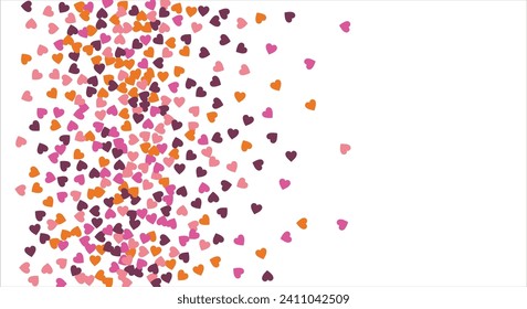 Vector edging, ribbon, border from hearts. Hand-drawn romantic pattern. Valentine's Day. Banner template. Vector illustration.