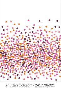 Borde vectorial, cinta, borde de corazones. Patrón romántico dibujado a mano. Día de San Valentín. Plantilla de banner. Ilustración vectorial.
