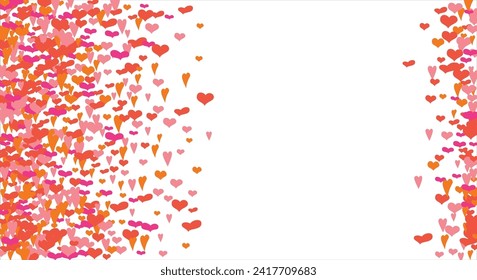 Vector edging, ribbon, border from hearts. Hand-drawn romantic pattern. Valentine's Day. Banner template. Vector illustration.
