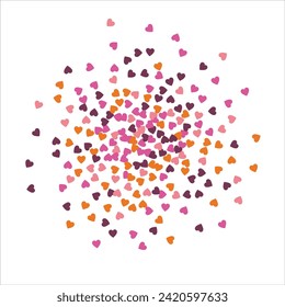 Vector edging, ribbon, border from hearts. Hand-drawn romantic pattern. Valentine's Day. Banner template. Vector illustration.