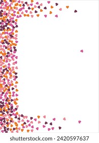 Vector edging, ribbon, border from hearts. Hand-drawn romantic pattern. Valentine's Day. Banner template. Vector illustration.