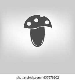 vector edible mushroom icon illustration on background