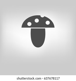 vector edible mushroom icon illustration on background