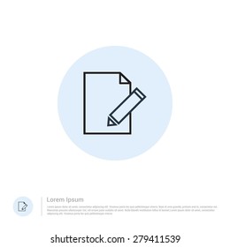 vector Edit document icon thin line for web and mobile, modern minimalistic flat design. Vector outline icon and offset colour on light white background