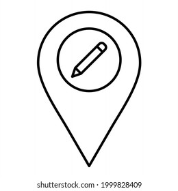 Diseño de iconos de esquema de ubicación de edición de vectores
