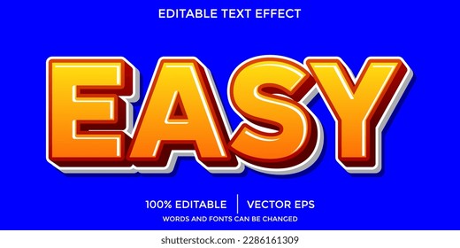 Vector editable 3D easy text effect