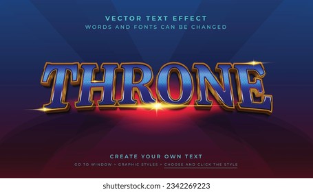 Vector Editable 3D Gold Title text effect. Shiny blue gold graphic style on abstract background