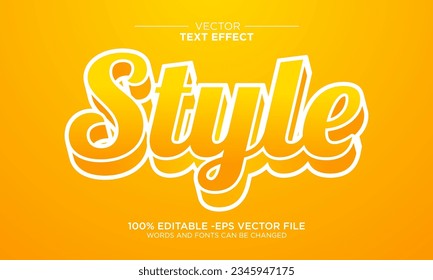 vector editable 3D text effect typography template,