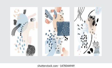 Vector editable artistic stories backgrounds. Trendy design layout banners. Modern design for social media stories. Social media Stories, story, roll banner.