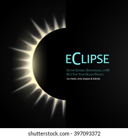 Vector Editable Background. Total eclipse of the sun. Eps10