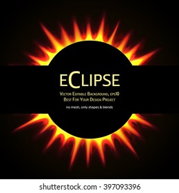 Vector Editable Background. Total eclipse of the sun. Eps10