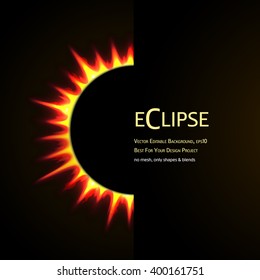 Vector Editable Background. Total eclipse of the sun. Eps10