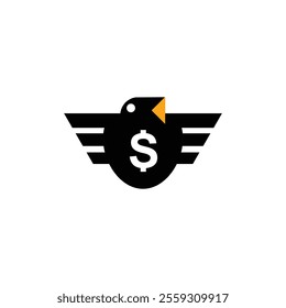 Vector editable of bird with money icon