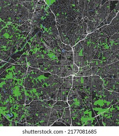 Vector editable city map ATLANTA, GEORGIA, UNITED STATES