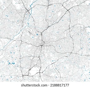 Mapa de ciudades editable por vectores ATLANTA, GEORGIA, ESTADOS UNIDOS	