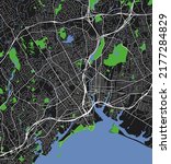 Vector editable city map of Bridgeport, Connecticut, United States