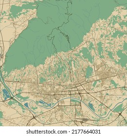 Vector editable city map of Zagreb, Croatia