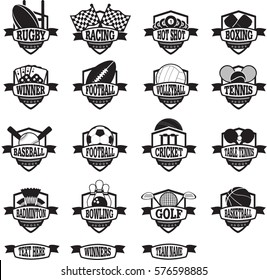 vector editable clip-art badges or logos  for sports teams