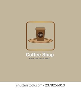 Vector editable coffee shop logo, brand and creative logo, logo for company and business.