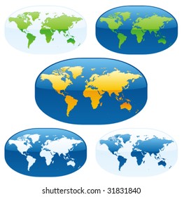 vector editable colored world map