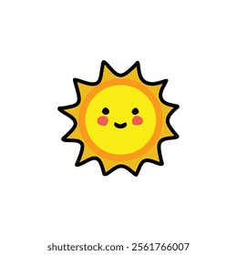 vector editable of cute sun
