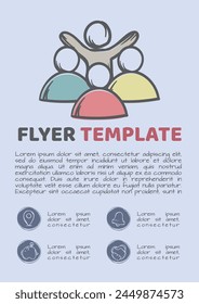 Vector editable design related to teamwork and subordination. Template for flyer, leaflet, newsletter, poster.