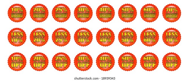Vector editable discount sale tags
