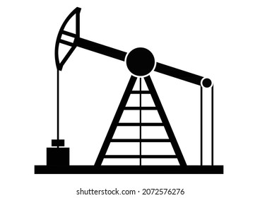 Vector editable drawing of an oil rig - oil production. Oil mining