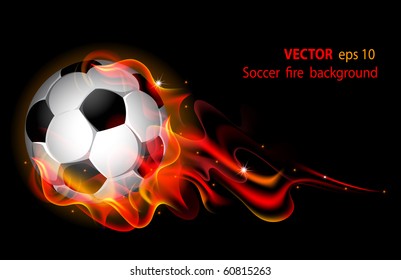 Vector editable fantastic football background with a soccer ball