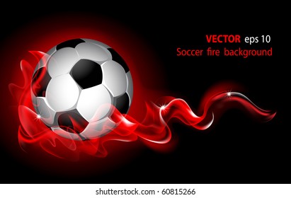 Vector editable fantastic football background with a soccer ball