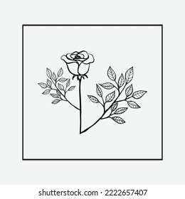 Vector editable flower illustration template