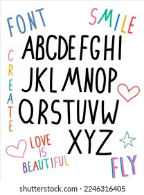 Vektorbearbeitbare Schriftart. kostenloser handgeschriebener Doodles-Stil.