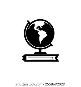 Vector editable of globe on book