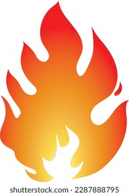 Vector editable gradient icon of fire with spark; The web illustration of flame without background