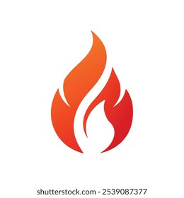 Vector editable gradient icon of fire with spark; The web illustration of flame without background.