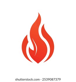 Vector editable gradient icon of fire with spark; The web illustration of flame without background.