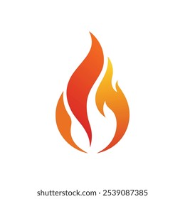 Vector editable gradient icon of fire with spark; The web illustration of flame without background.