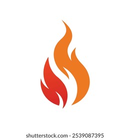 Vector editable gradient icon of fire with spark; The web illustration of flame without background.