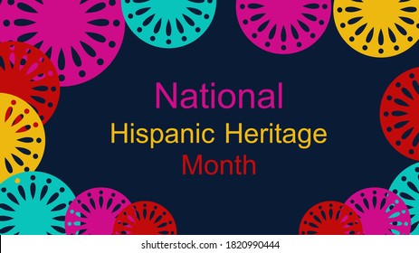 Vector editable graphics. Web banner, poster, cover, splash screen, social media with place to place your text. Perforated bright patterns Papel Picado pattern on a color background. Hispanic Heritage