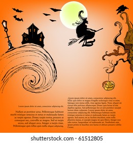 vector editable Halloween greeting card