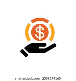 Vector editable of hand holding money icon