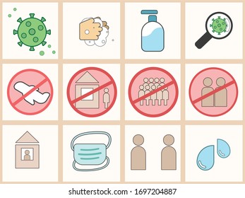 Vektorillustration-bearbeitbares Symbol für Covid19 und Coronavirus oder Virus 