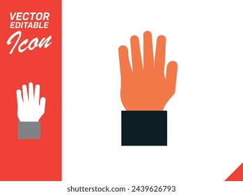 Vector de la mano del icono editable EPS10