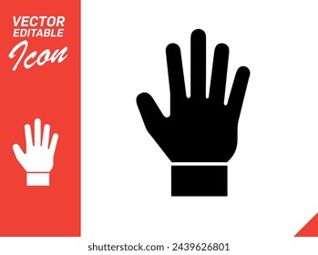 Vector de la mano del icono editable EPS10