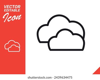 Vector Editable Icon Weather Sunny Cloudy Rainy Windy EPS10