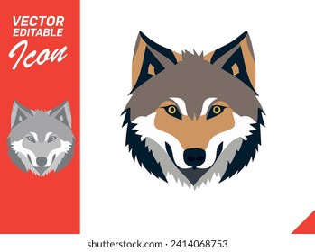 Vector Editable Icon Wolf Logo