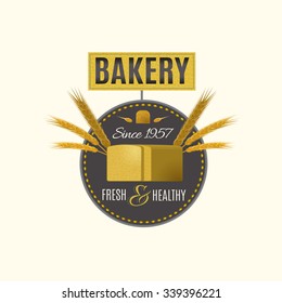 Vector editable illustration of beautiful bakery logotype. Useful for bakery and bread shop logo designs, labels, badges and design elements.