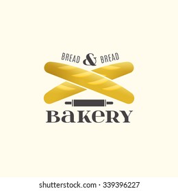 Vector editable illustration of beautiful bakery logotype. Useful for bakery and bread shop logo designs, labels, badges and design elements.