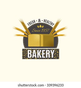 Vector editable illustration of beautiful bakery logotype. Useful for bakery and bread shop logo designs, labels, badges and design elements.