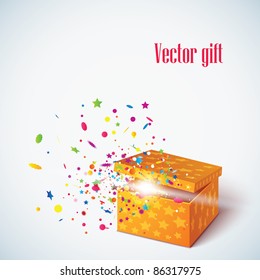 Vector editable illustration of magic gift box